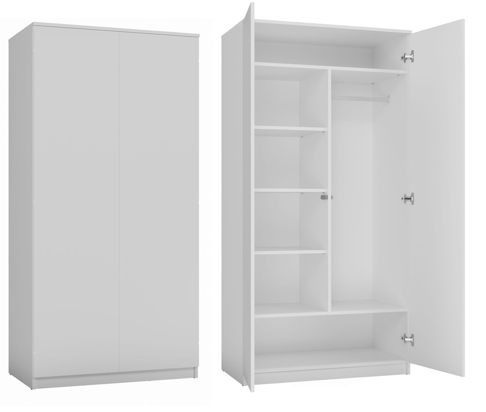20-st-close-miniaturka Malwa SD-90 Two-Door Wardrobe in White Matt - Image 1