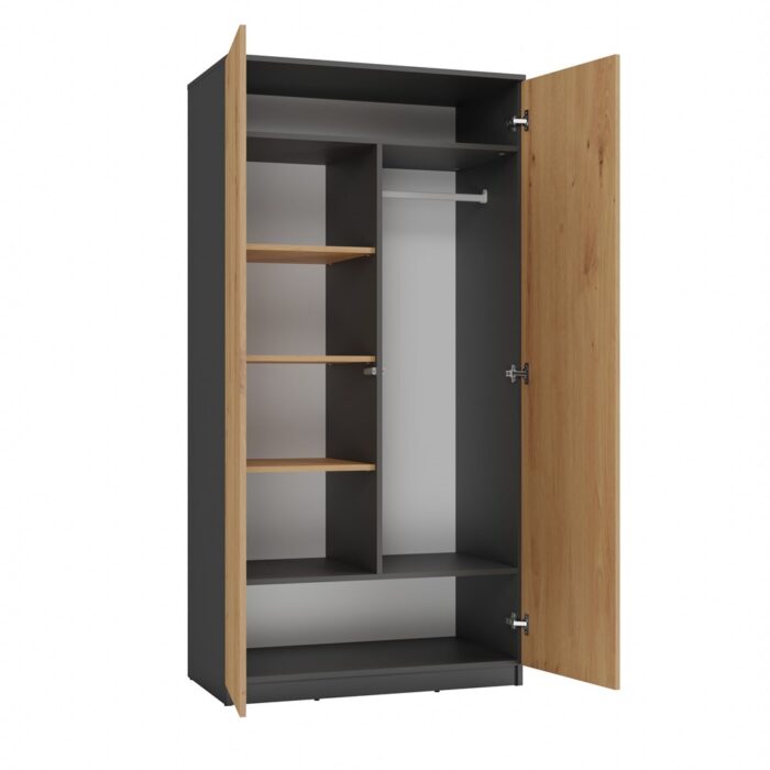 Wardrobe Liora 90 Anthracite Oak - Image 5