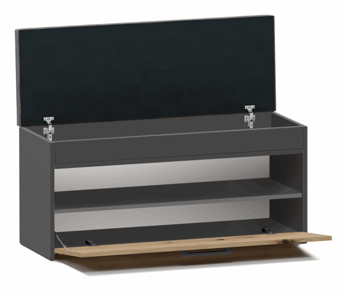 Lomera Shoe Cabinet – Anthracite & Oak - Image 2