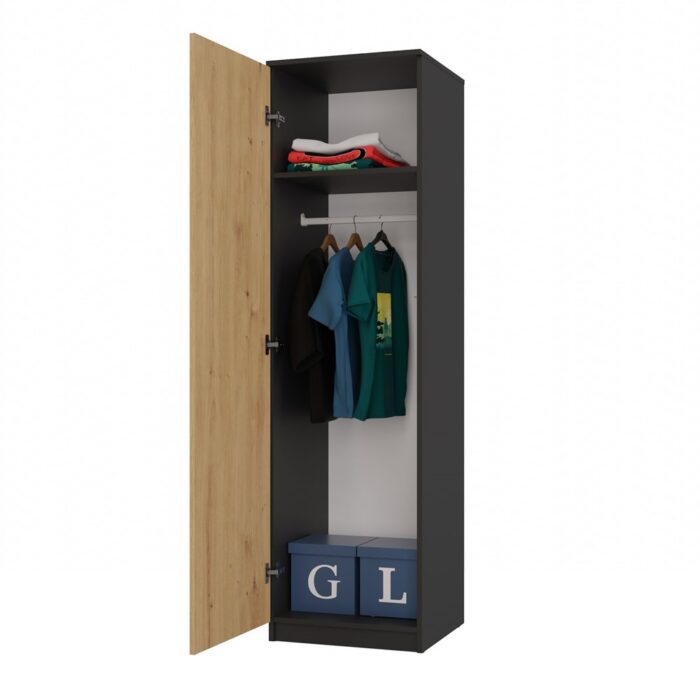 Wardrobe Liora 50 Anthracite Oak - Image 3