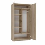 Malwa SD-90 Two-Door Wardrobe in Sonoma Oak - Image 3