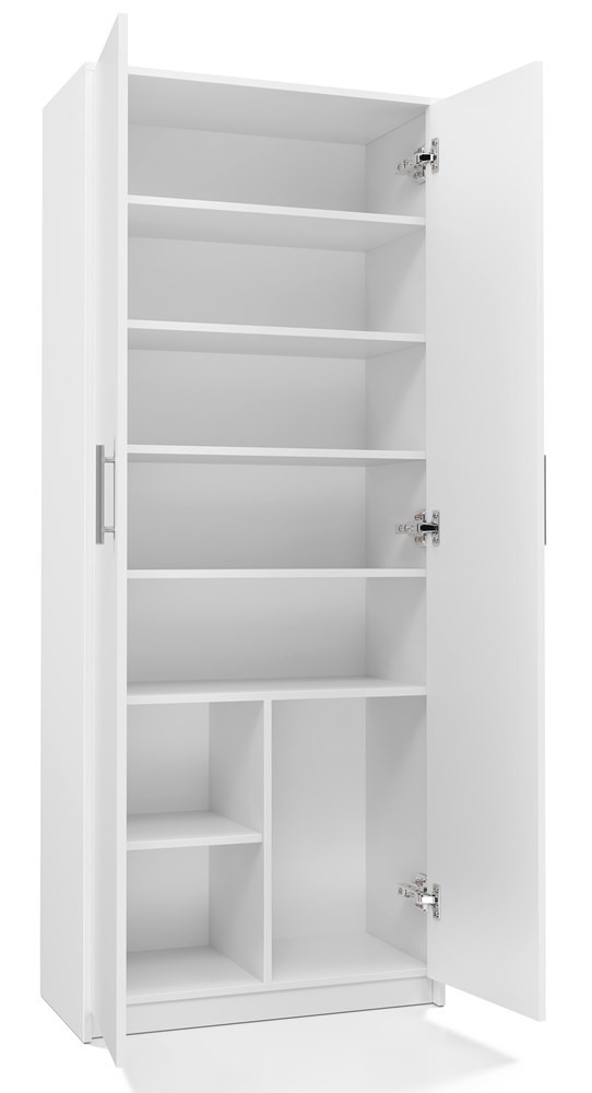 20-st-open Oliv 2D Bookcase with Doors in White Matt - Image 4