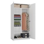 Malwa SD-90 Two-Door Wardrobe in White Matt - Image 3