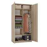 Malwa SD-90 Two-Door Wardrobe in Sonoma Oak - Image 4