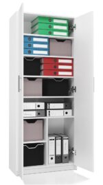 Oliv 2D Bookcase with Doors in White Matt - Image 3