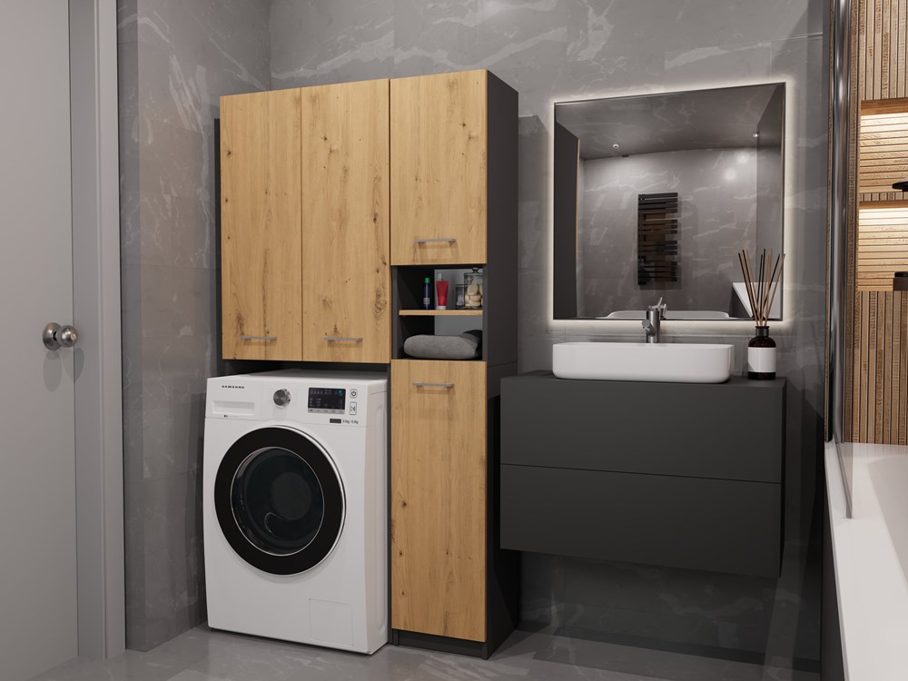 20005 Marpol DD Bathroom Set in Anthracite / Artisan Oak - Image 3