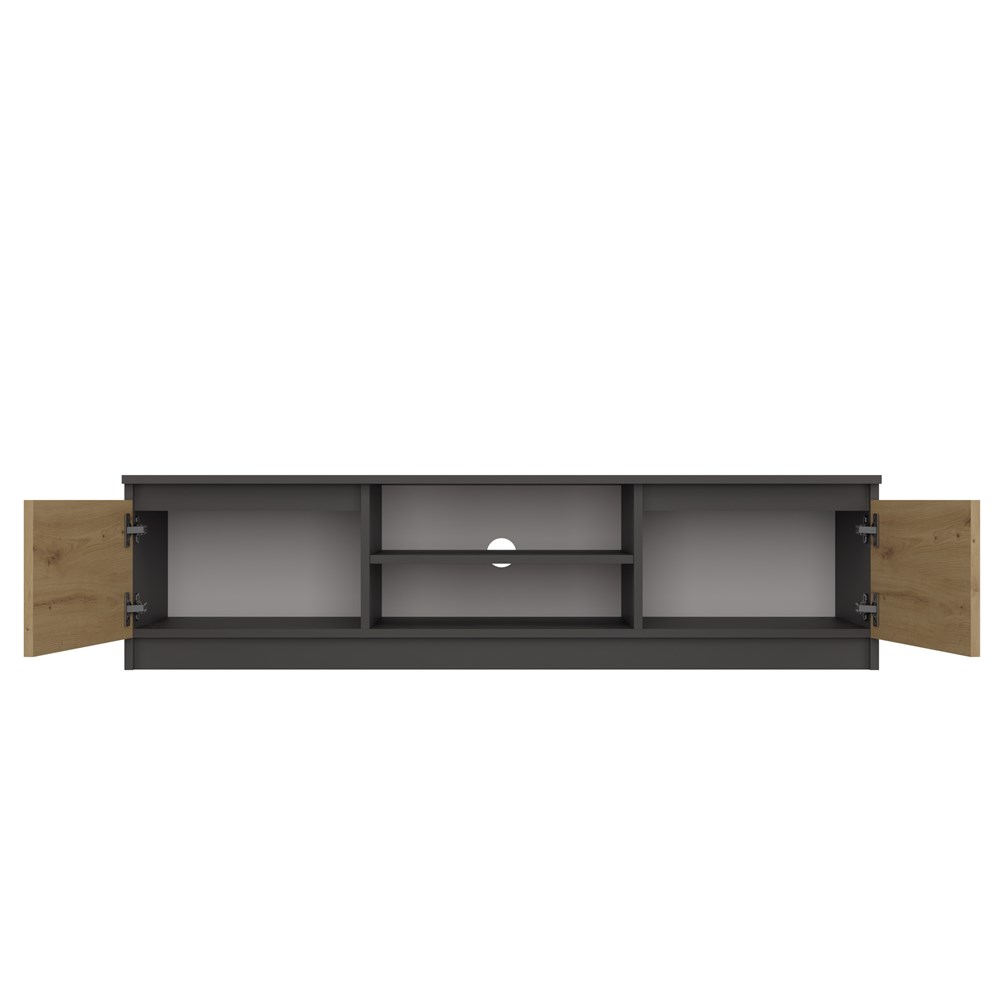 20st_1 Malwa 140 Modern TV Unit in Anthracite / Artisan Oak - Image 4