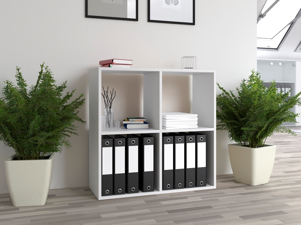 22_white_pp Malax 2x2 Cube Bookcase in White - Image 2