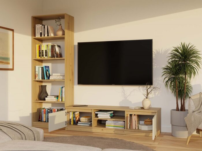 TV Stand Dalton 140 Oak & Cashmere Beige - Image 7