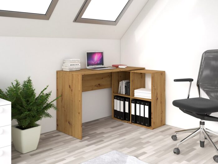 Plus Compact Work Desk – Oak Effect - Image 2