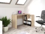 Plus Desk with Malax 2x2 Bookshelf - Sonoma Oak - Image 2