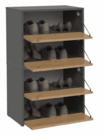 Axton Double Shoe Cabinet – Anthracite & Oak - Image 2