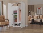 Malwa SD-90 Two-Door Wardrobe in White Matt - Image 7