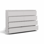 Malwa M8 Wide 8-Drawer Dresser - 140cm - White - Image 2