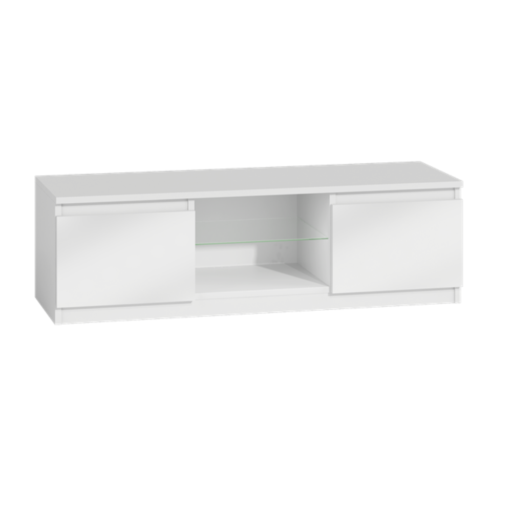 3 Malwa 140 Modern TV Unit in White High Gloss - Image 1