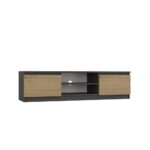 Malwa 140 Modern TV Unit in Anthracite / Artisan Oak