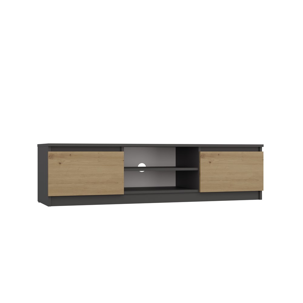 3 Malwa 140 Modern TV Unit in Anthracite / Artisan Oak - Image 1