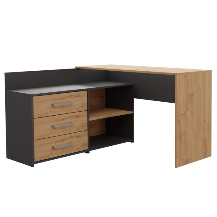 Dany Modern Desk – Anthracite & Oak - Image 2