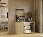 Malwa 2-Door 3-Drawer Chest – Beige Finish - Image 4