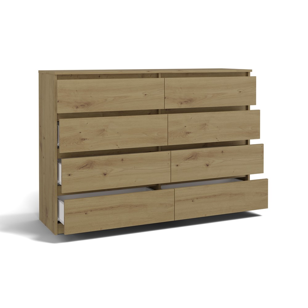 3 Malwa M8 Wide 8-Drawer Dresser - 140cm - Artisan Oak - Image 9