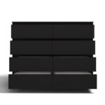 Malwa M8 Wide 8-Drawer Dresser - 140cm - Black - Image 8