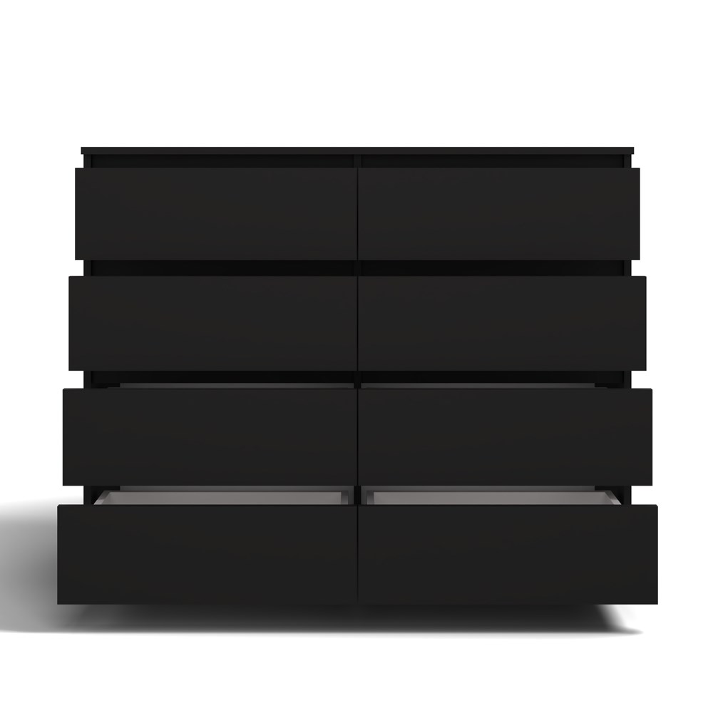 3 Malwa M8 Wide 8-Drawer Dresser - 140cm - Black - Image 8