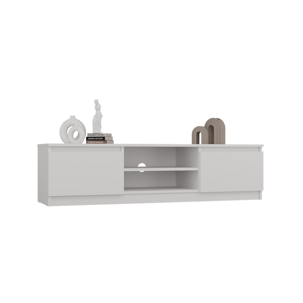 3 Malwa 140 Modern TV Unit in White Matt - Image 2