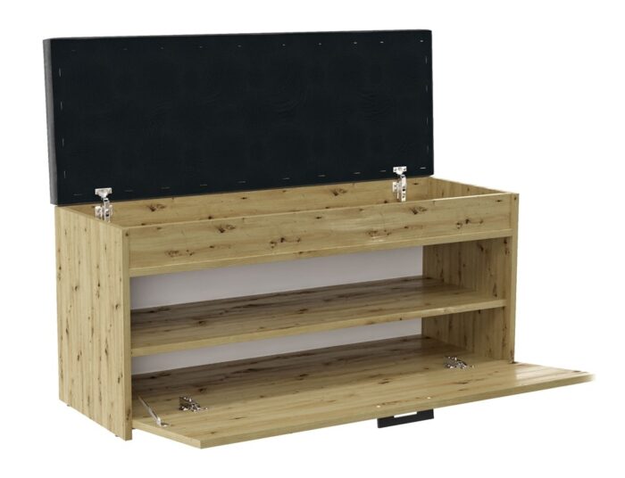 Lomera Shoe Cabinet – Oak Finish - Image 3