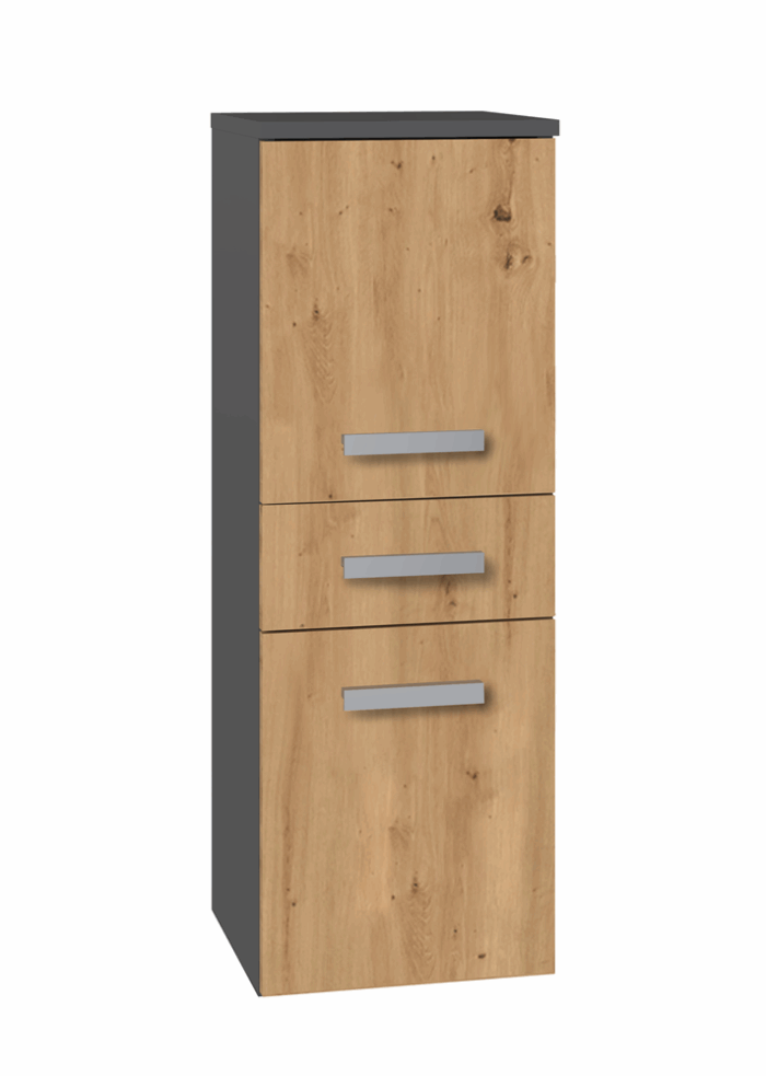 Ardent Tall Cabinet Anthracite & Oak - Image 2