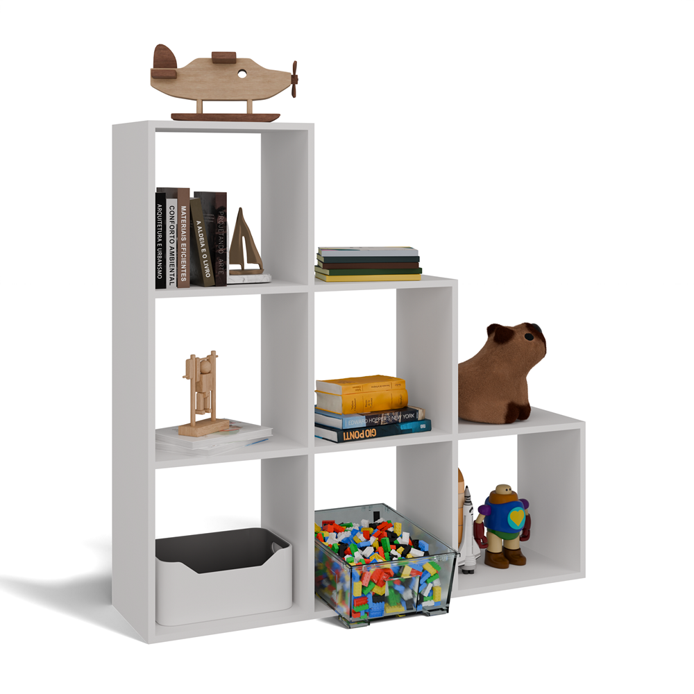 31 STEP RS-30 Modern Cube Bookcase in White - Image 5