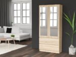 Malwa SS-90L Two-Door Mirrored Wardrobe in Sonoma Oak - Image 2
