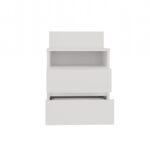 Malwa M1 Modern Bedside Table with 2 Drawers in White Matt - Image 4