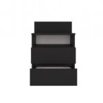 Malwa M1 Modern Bedside Table with 2 Drawers in Black - Image 4