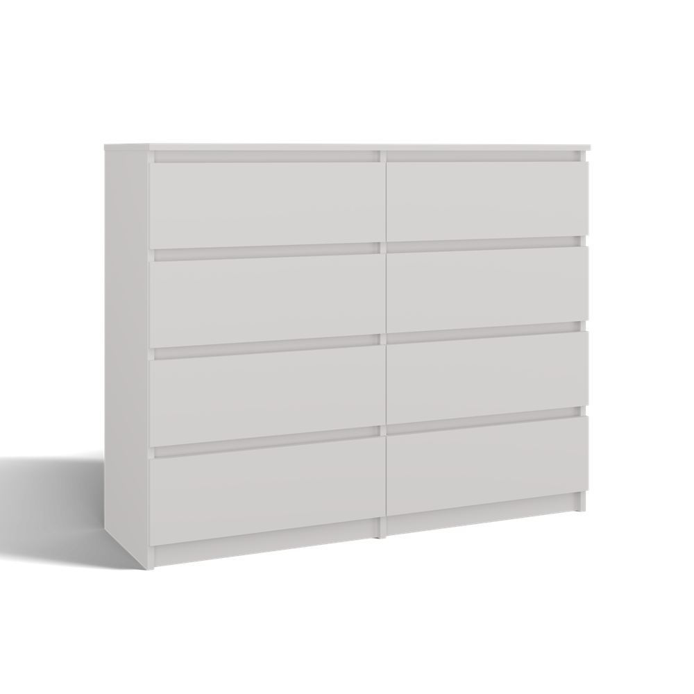 4 Malwa M8 8-Drawer Dresser - White - Image 1