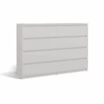 Malwa M8 Wide 8-Drawer Dresser - 140cm - White