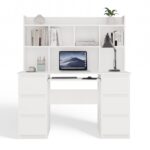 Kuba Workstation with Overhead Shelf – White - Image 9