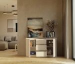 Malwa 2-Door 3-Drawer Chest – Beige Finish - Image 5