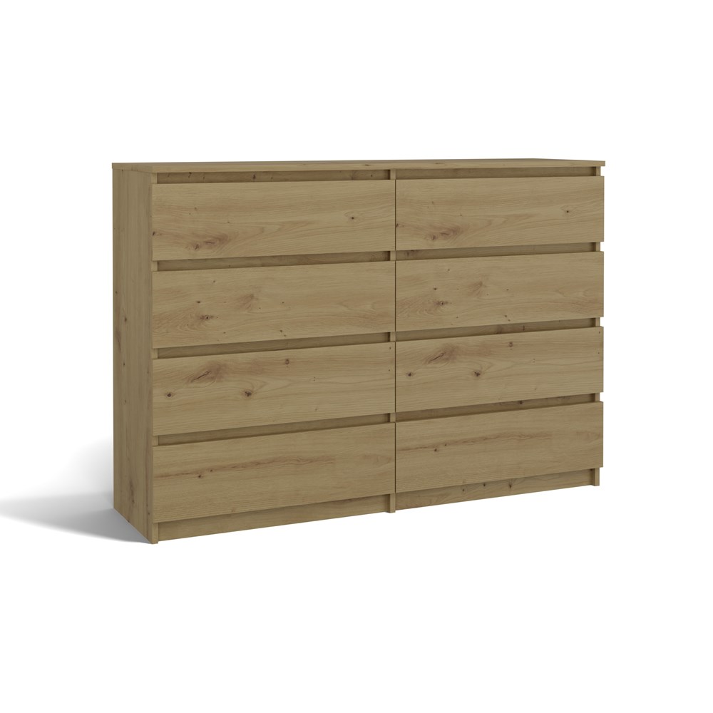 4 Malwa M8 Wide 8-Drawer Dresser - 140cm - Artisan Oak - Image 1