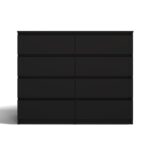 Malwa M8 Wide 8-Drawer Dresser - 140cm - Black - Image 7