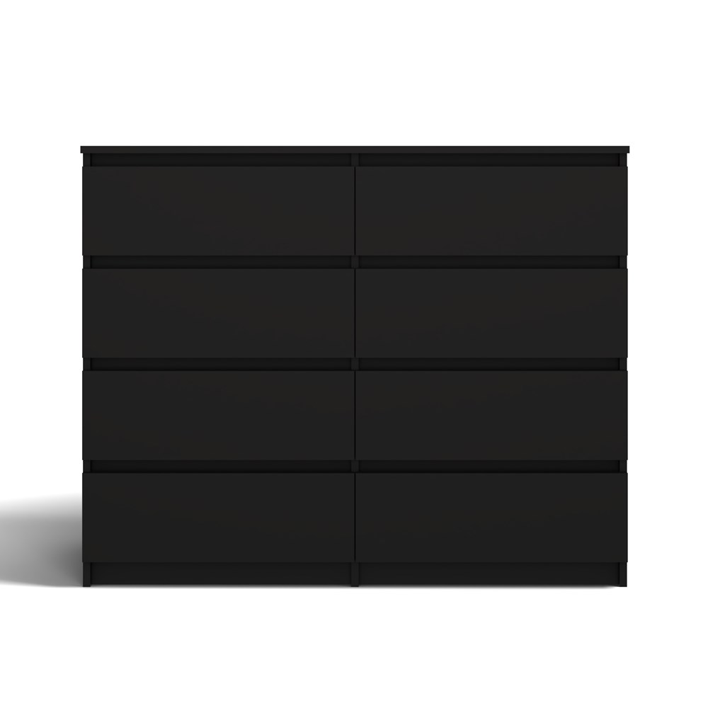4 Malwa M8 Wide 8-Drawer Dresser - 140cm - Black - Image 7