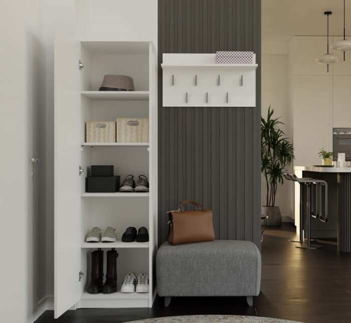 Wardrobe Liora 50 Mirror White - Image 8