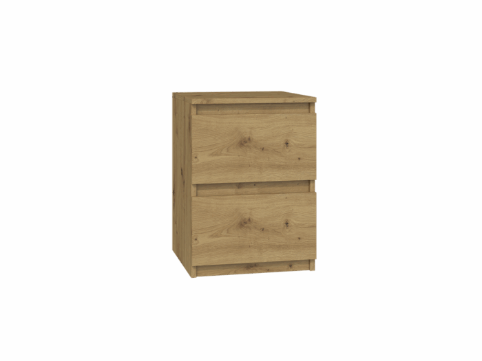 Vero M2 Oak Effect Bedside Cabinet - Image 1