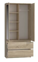 Malwa SS-90L Two-Door Mirrored Wardrobe in Sonoma Oak - Image 5