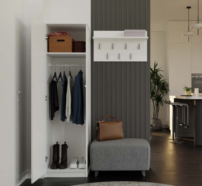 Wardrobe Liora 50 Mirror White - Image 9