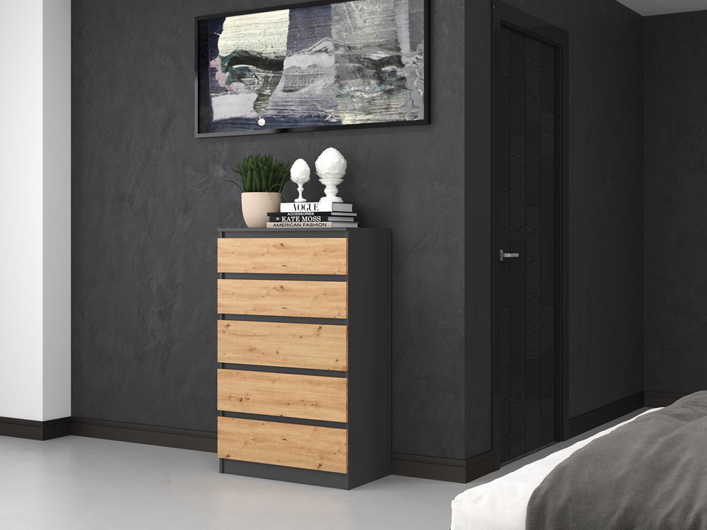 5904507201463-4 Malwa M5 Tallboy - Anthracite & Artisan Oak - Image 4