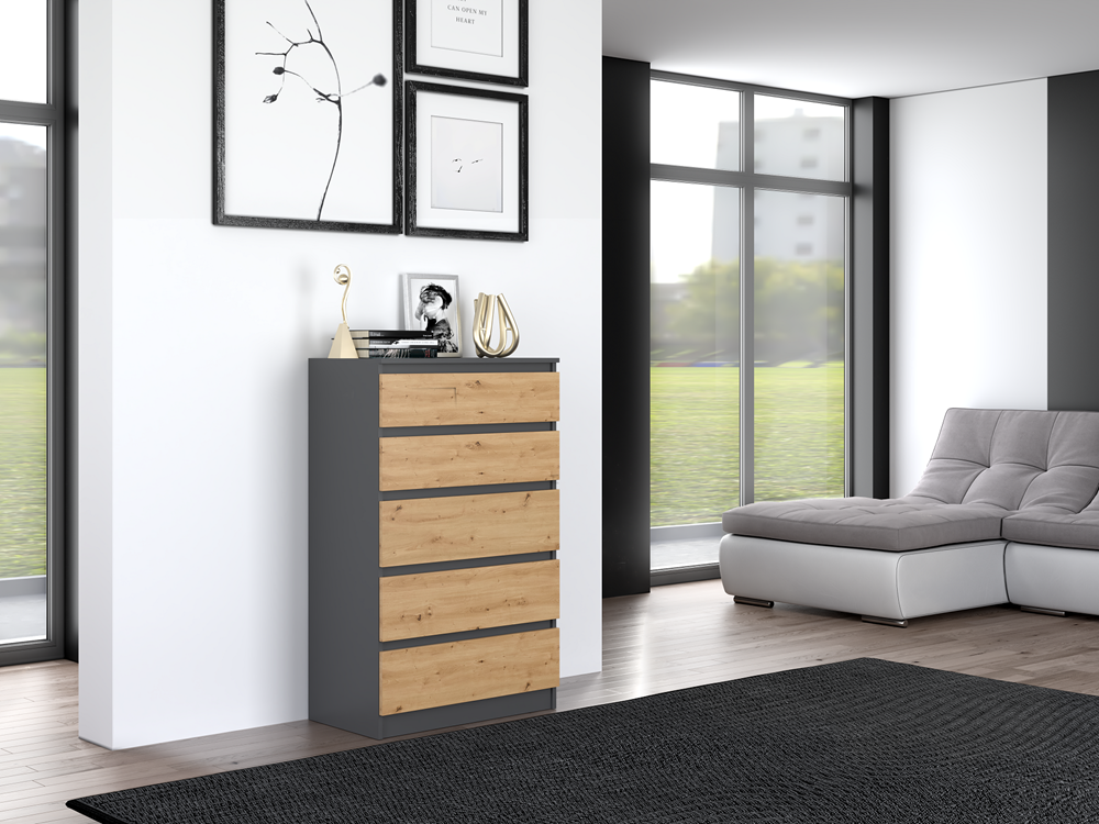 5904507201463-8 Malwa M5 Tallboy - Anthracite & Artisan Oak - Image 8