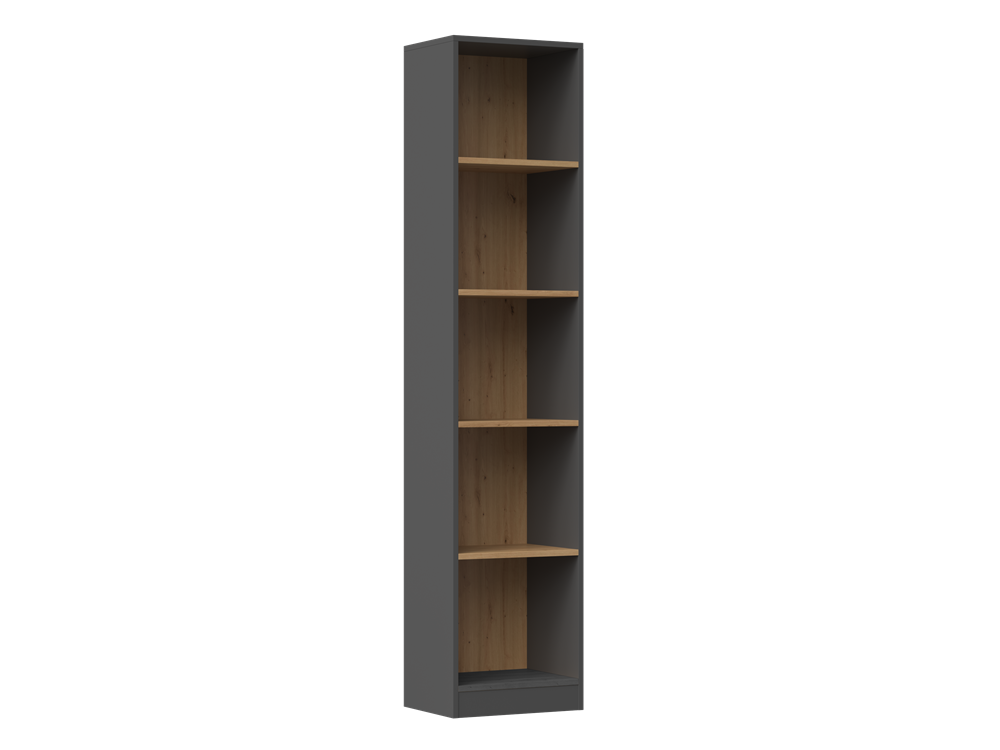 5904507201890-2 Onyx R50 Classic Bookcase in Anthracite / Artisan Oak - Image 1