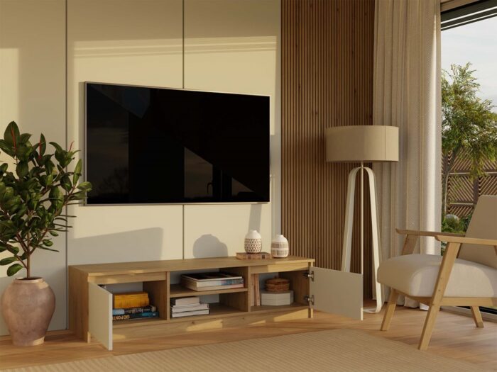 TV Stand Dalton 140 Oak & Cashmere Beige - Image 5