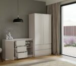 Malwa 2-Door 3-Drawer Chest – Beige Finish - Image 6