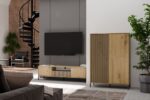 TV Cabinet Elwood 160 Oak Ribbed Front - Image 4